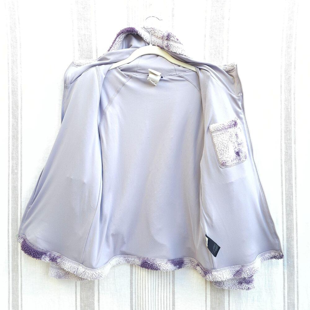 The North Face Ridge Jacket Womens XS Purple Sherpa Hooded Tie Dye Fleece Teddy - Picture 4 of 14
